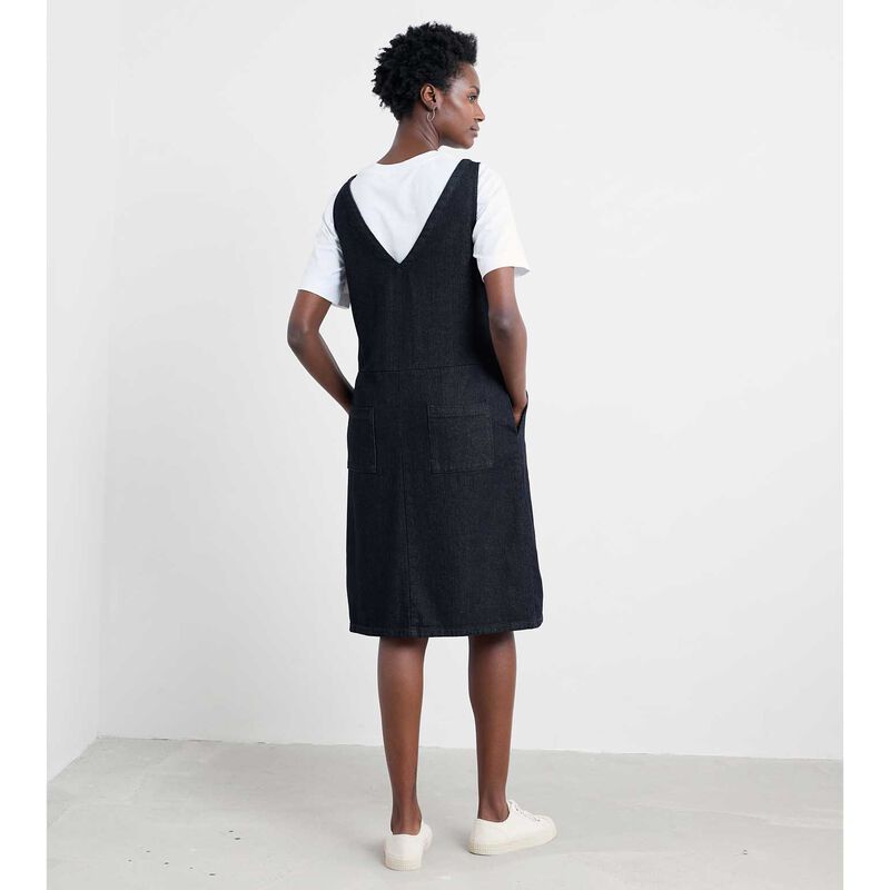 Seasalt Cornwall Salt Weave Pinafore - Dark Wash image number 1